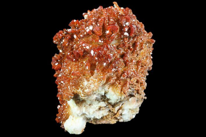 Ruby Red Vanadinite Crystals on Pink Barite - #80534